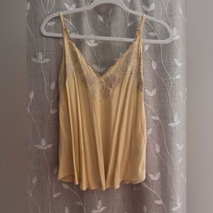Maurices Pale Yellow Lace-Trim Camisole Tank